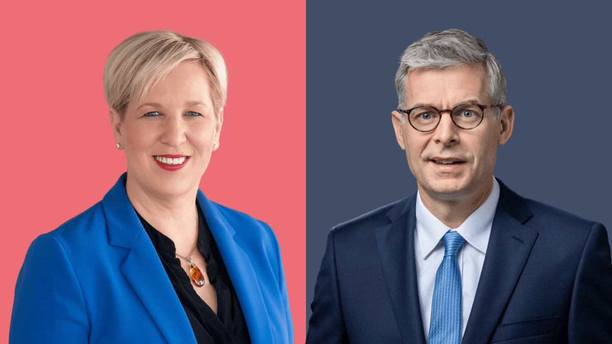 Anja Käfer-Rohrbach, stellvertretende GDV-Hauptgeschäftsführerin, und Kai Warnecke, Präsident Haus & Grund