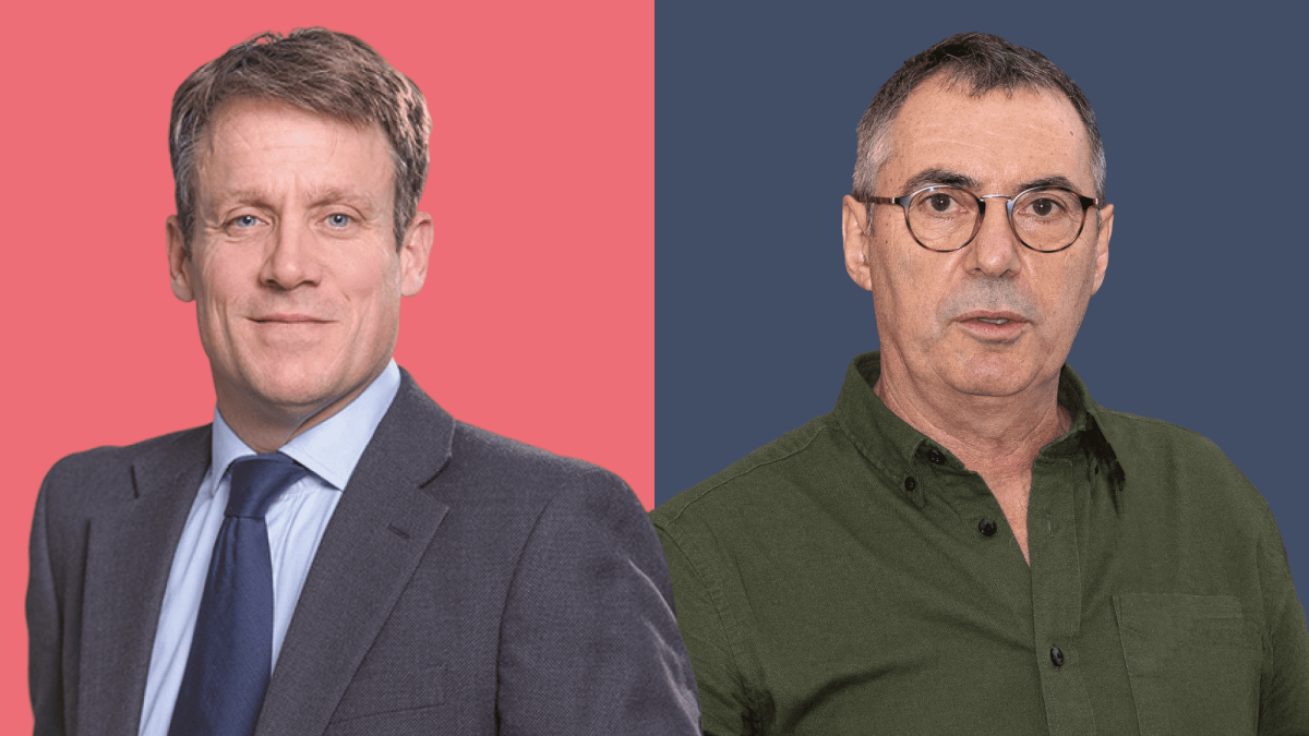 Mark Wade von Allianz Global Investors und Markus Dufner, Dachverband der Kritischen Aktionärinnen und Aktionäre