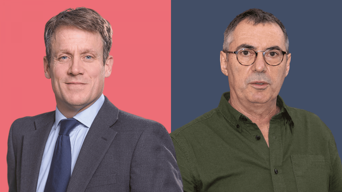 Mark Wade von Allianz Global Investors und Markus Dufner, Dachverband der Kritischen Aktionärinnen und Aktionäre