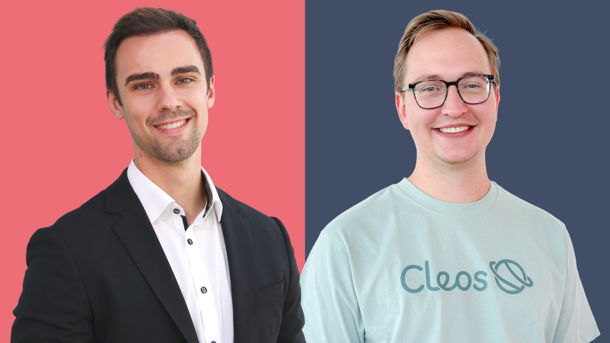Niels Aden, Leiter Produktmarketing bei der Hanse Merkur, und Ludwig Koch, Head of Product bei Cleos Welt