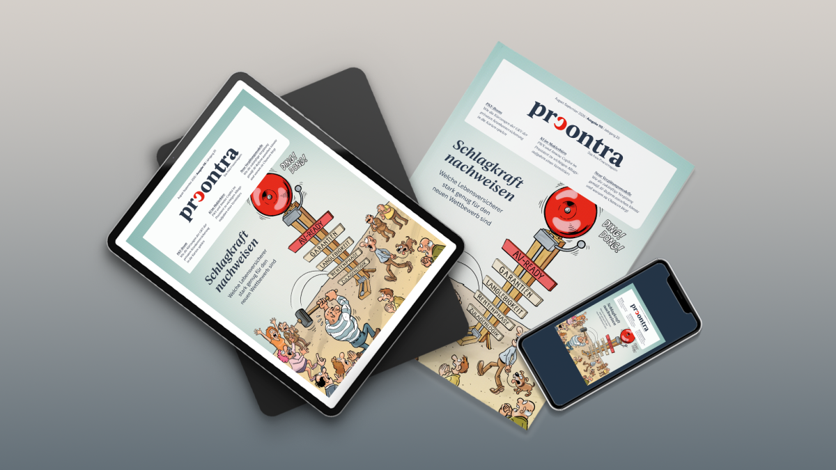 Das Cover der neuen Ausgabe zu sehen auf Tablet, Smartphone und als Print-Heft