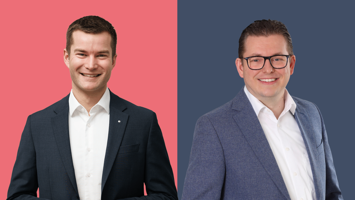 Daniel Kanzler (Kommer Invest GmbH) und Christian Häsch (Alte Leipziger)