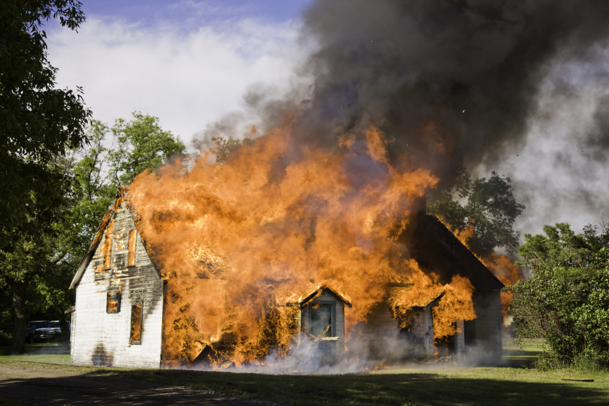 Haus in Flammen