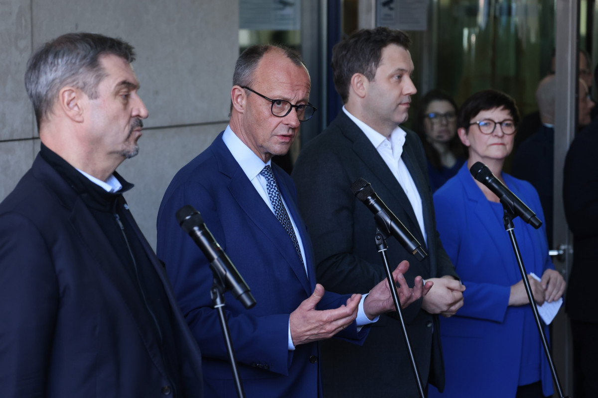 Markus Söder, Friedrich Merz, Lars Klingbeil and Saskia Esken