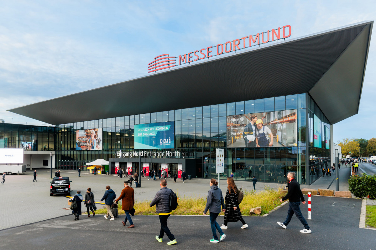 Blick auf die Messe Dortmund, in der alljährlich die DKM stattfindet