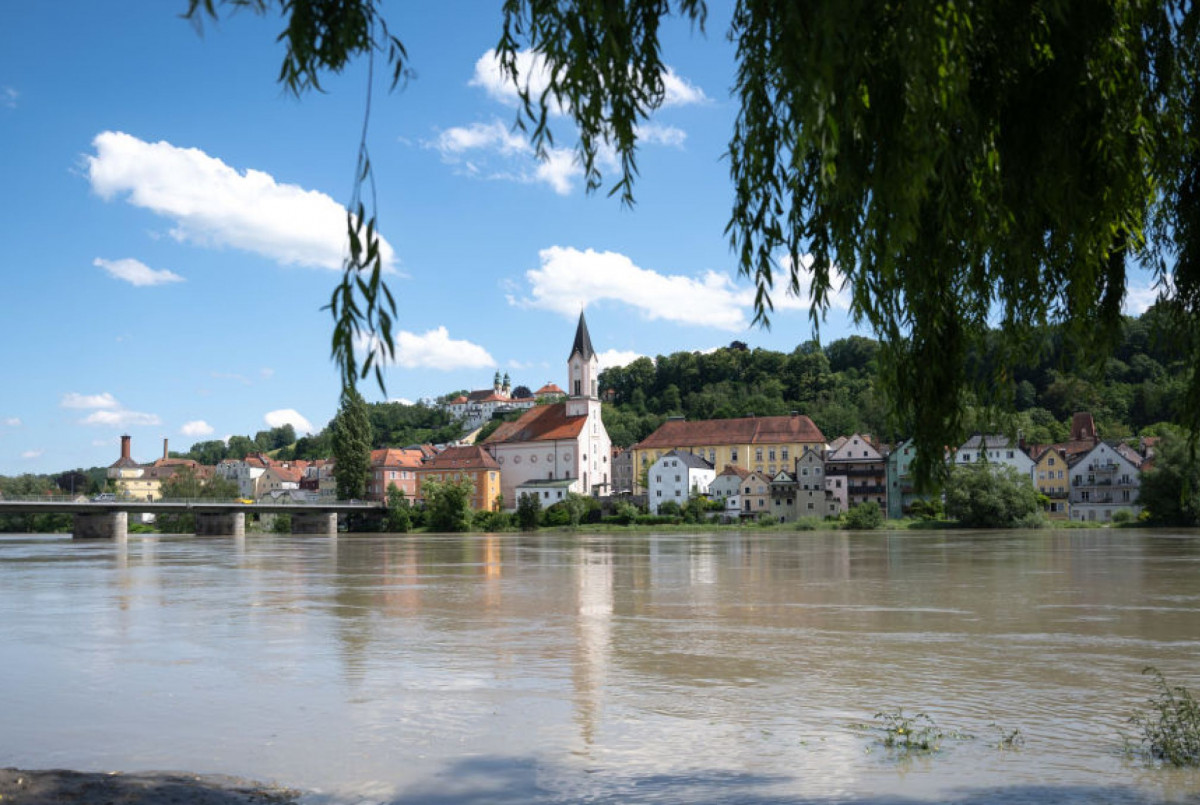 Die hoch stehende Donau in Passau