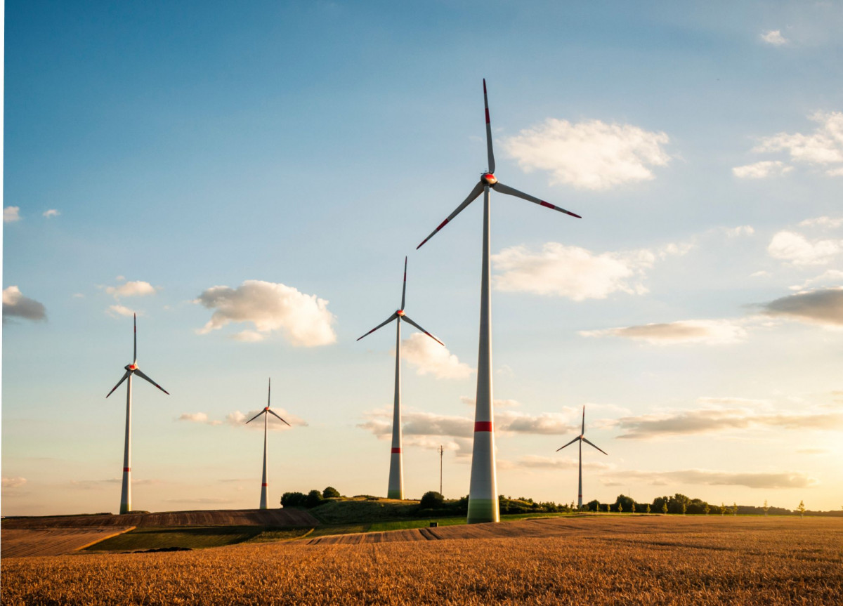 Blick auf einen Windpark