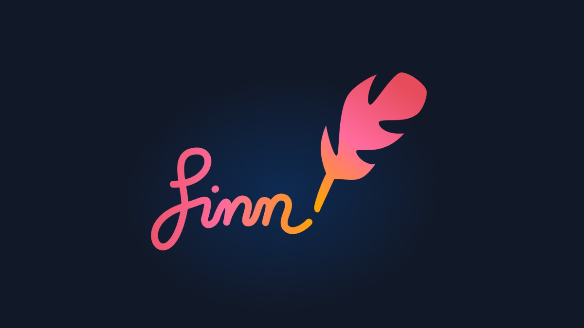 Finn-Schriftzug mit einer Feder geschrieben