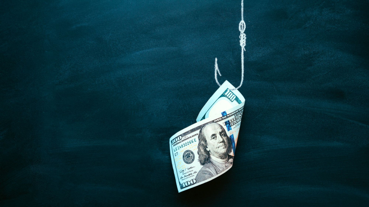 Angelhaken mit Geldschein