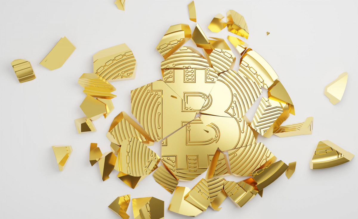Zersplitterte Bitcoin-Münze