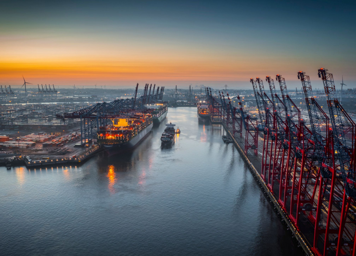 Blick auf den Hamburger Hafen