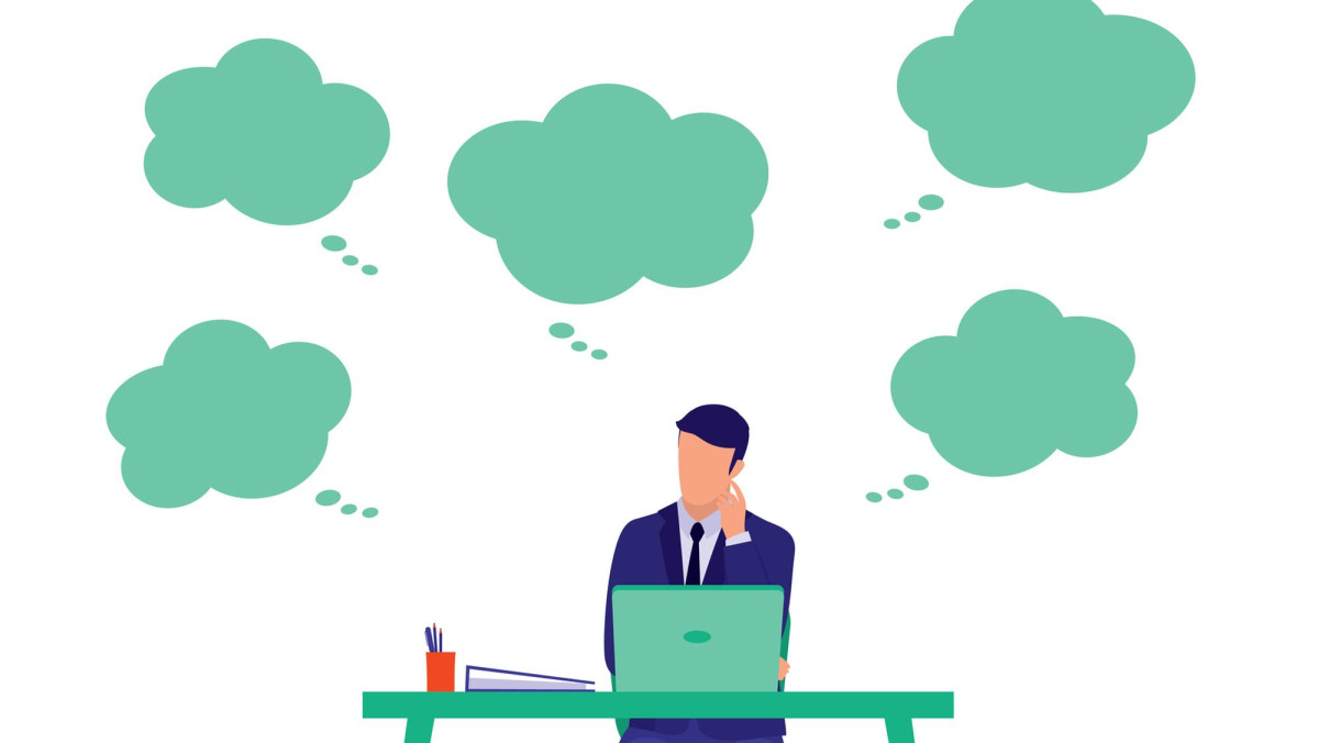 Geschäftsmann denkt nach