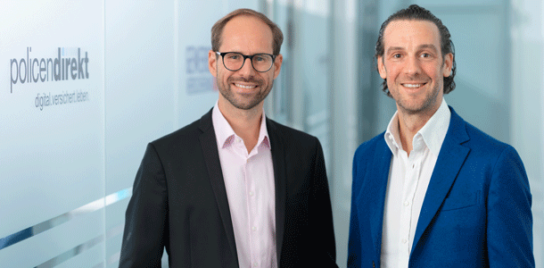 Ernesto Knein (links) und Simon Nörtersheuser von Policen Direkt. Bild: Policen Direkt