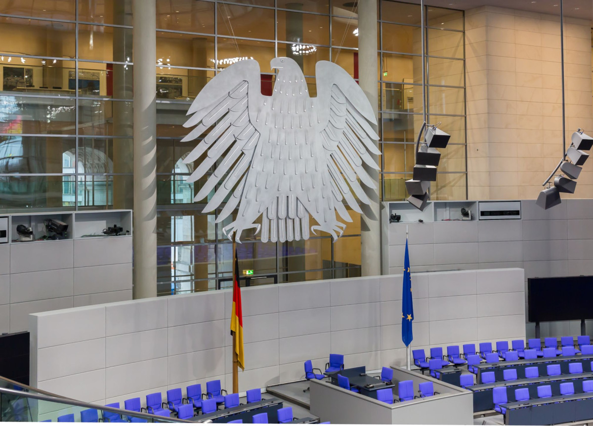 Blick in den Plenarsaal des Bundestages