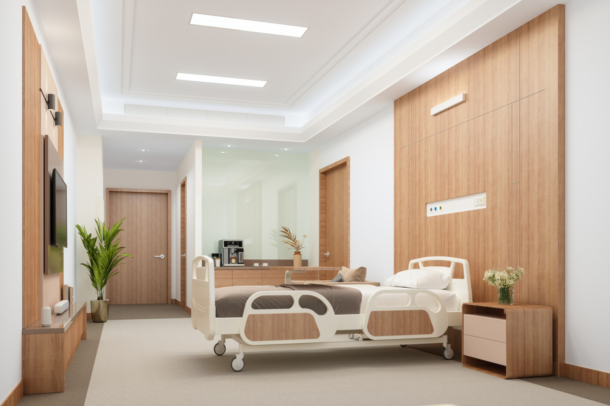 Ein Pflegebett in einem luxuriösen Umfeld