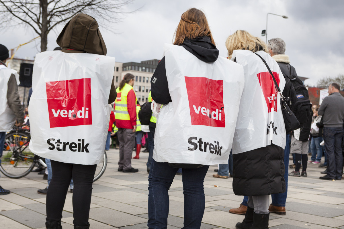 Streikende Verdi-Mitarbeiter